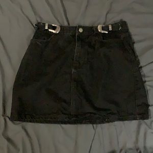 Black denim skirt